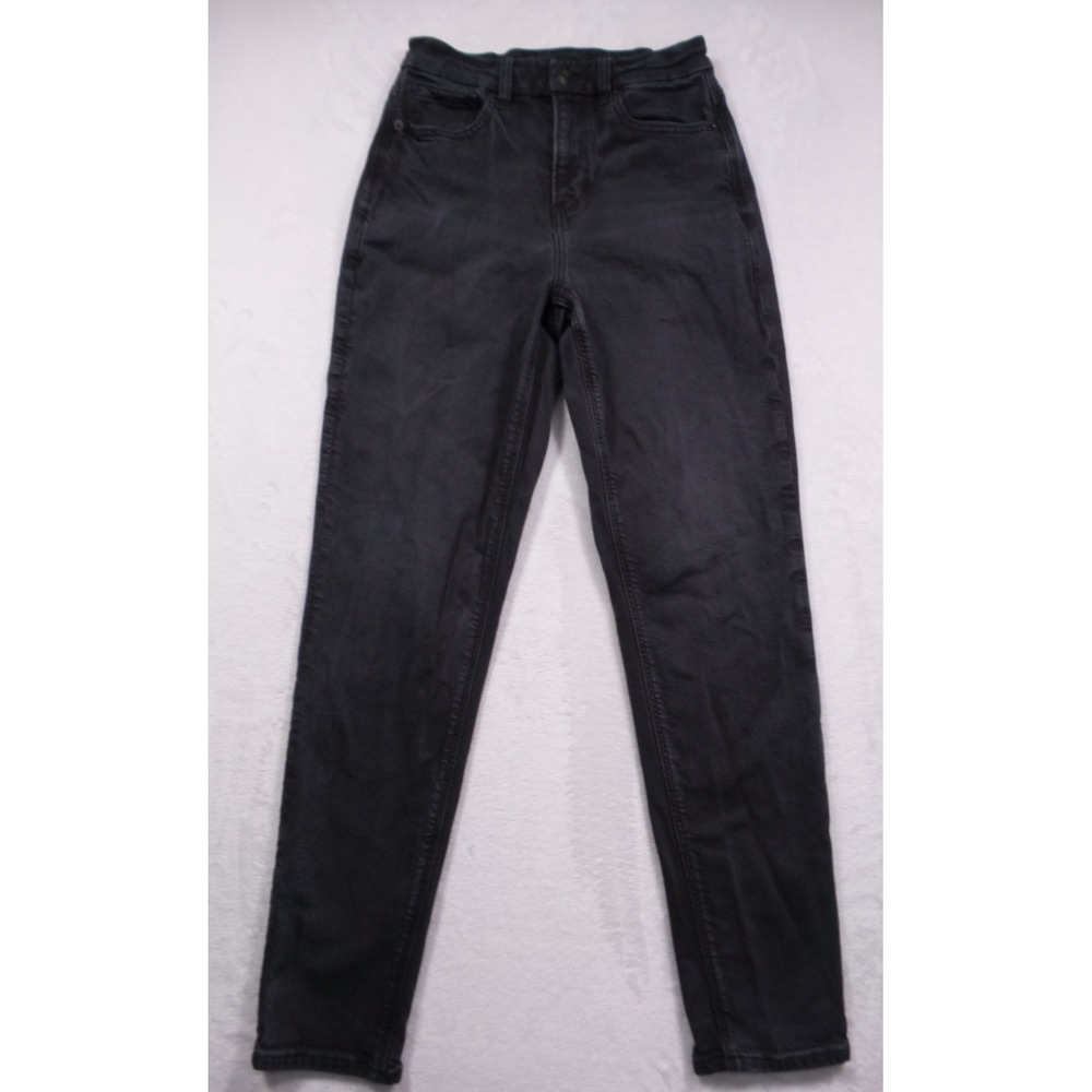 American Eagle Jeans Womens Size 2 Gray Denim Curvy Mom High Rise Stretch